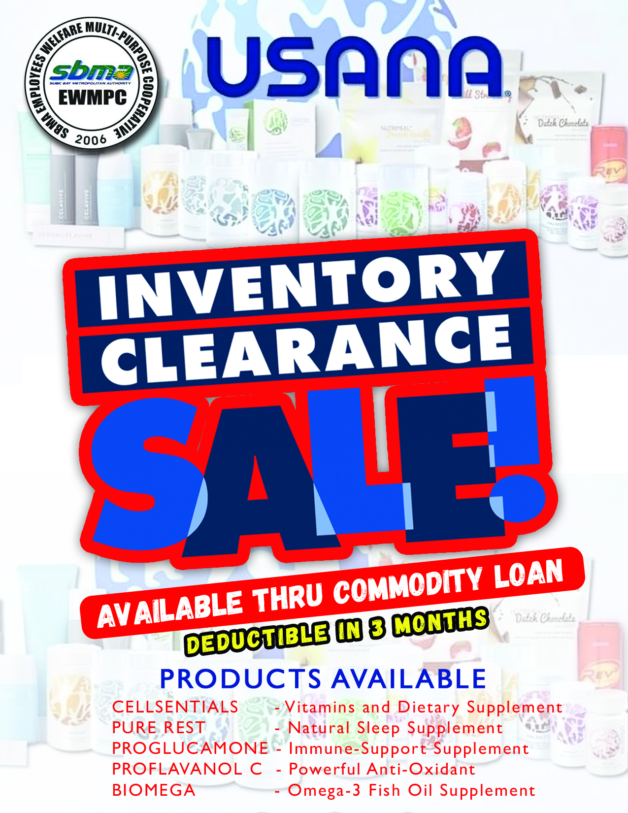 SBMA COOP USANA PRODUCTS INVETORY CLEARANCE SALE